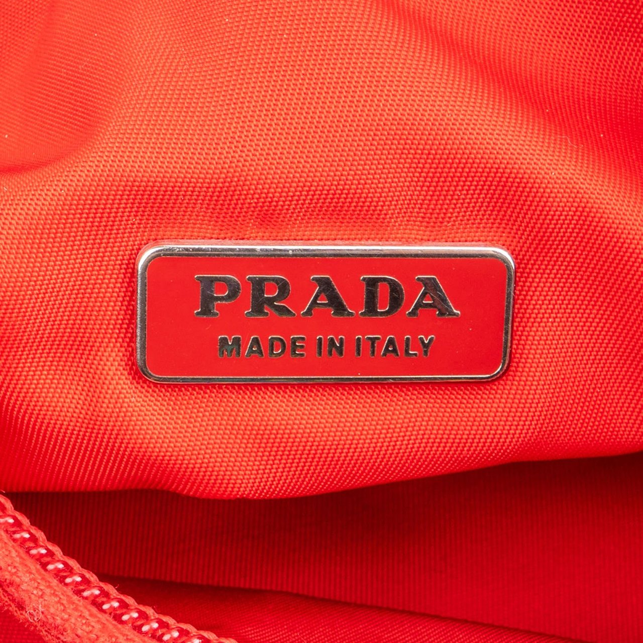 Prada Prada Red Nylon Tessuto Mini Triangle Handbag Rood