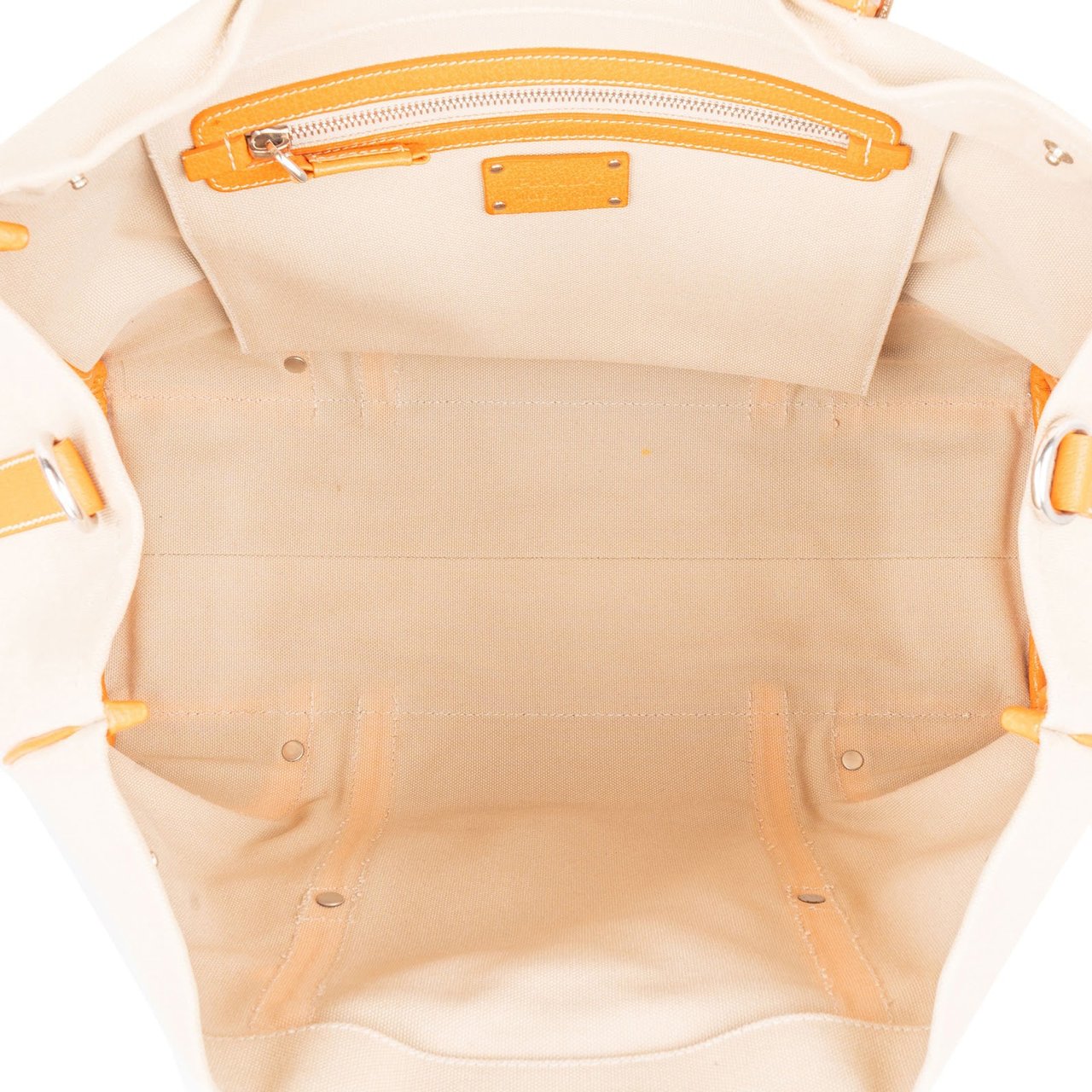 Prada Prada Canvas and Leather Studded Shoulder Bag Beige