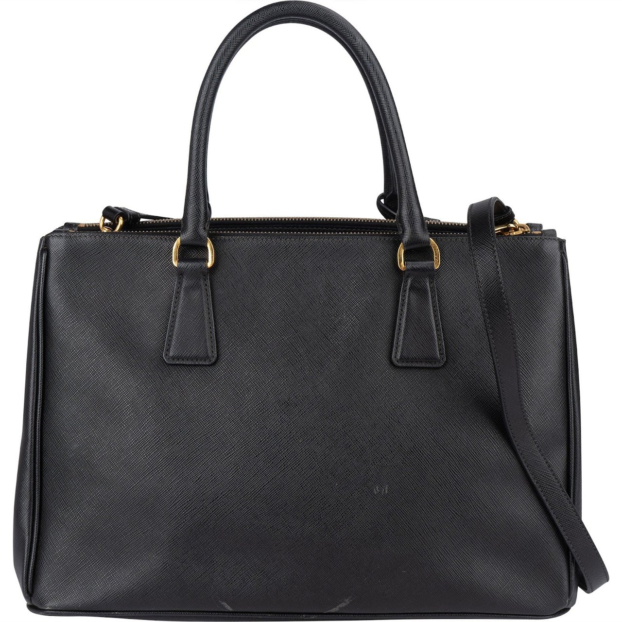 Prada Prada Saffiano Leather Galleria Handbag Zwart