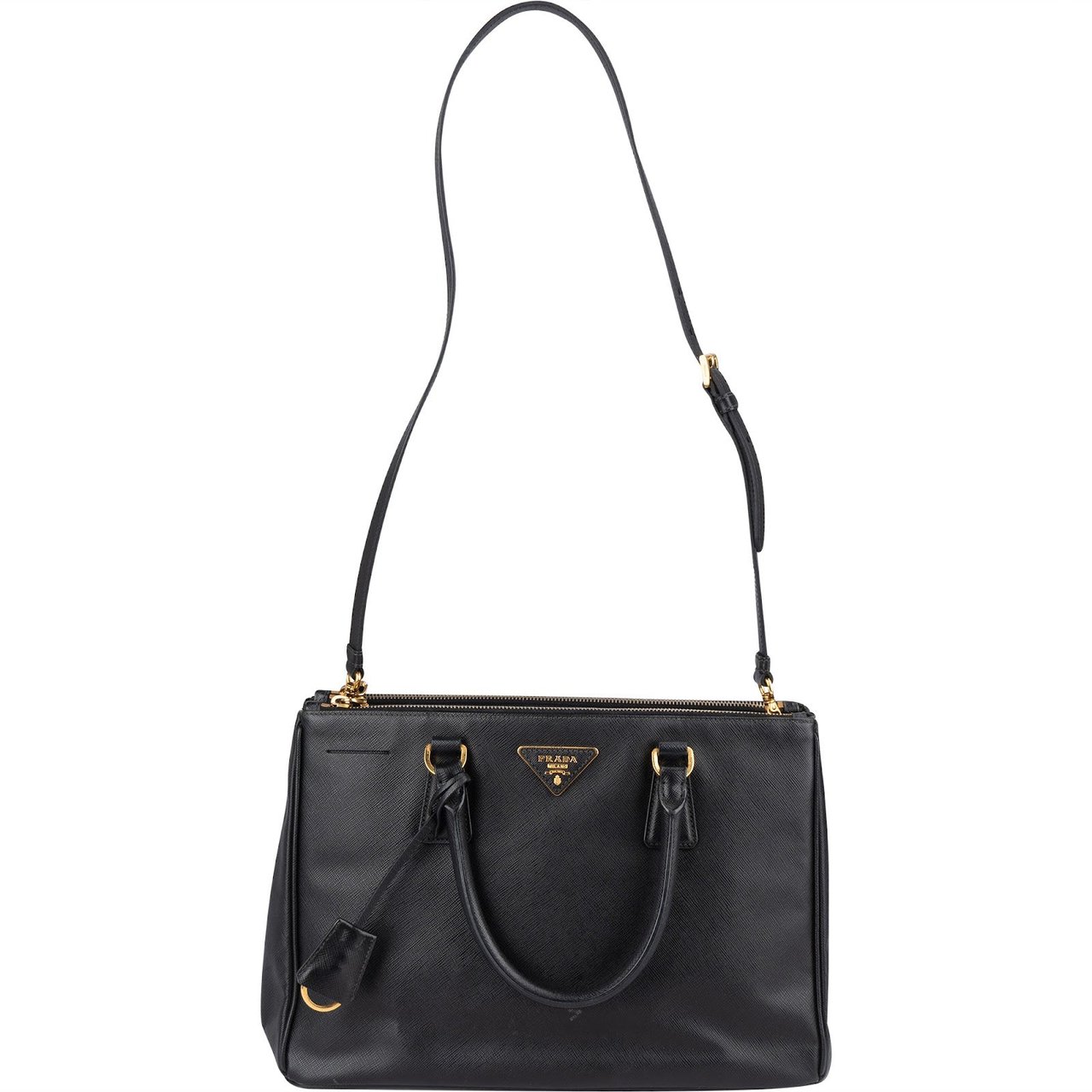 Prada Prada Saffiano Leather Galleria Handbag Zwart