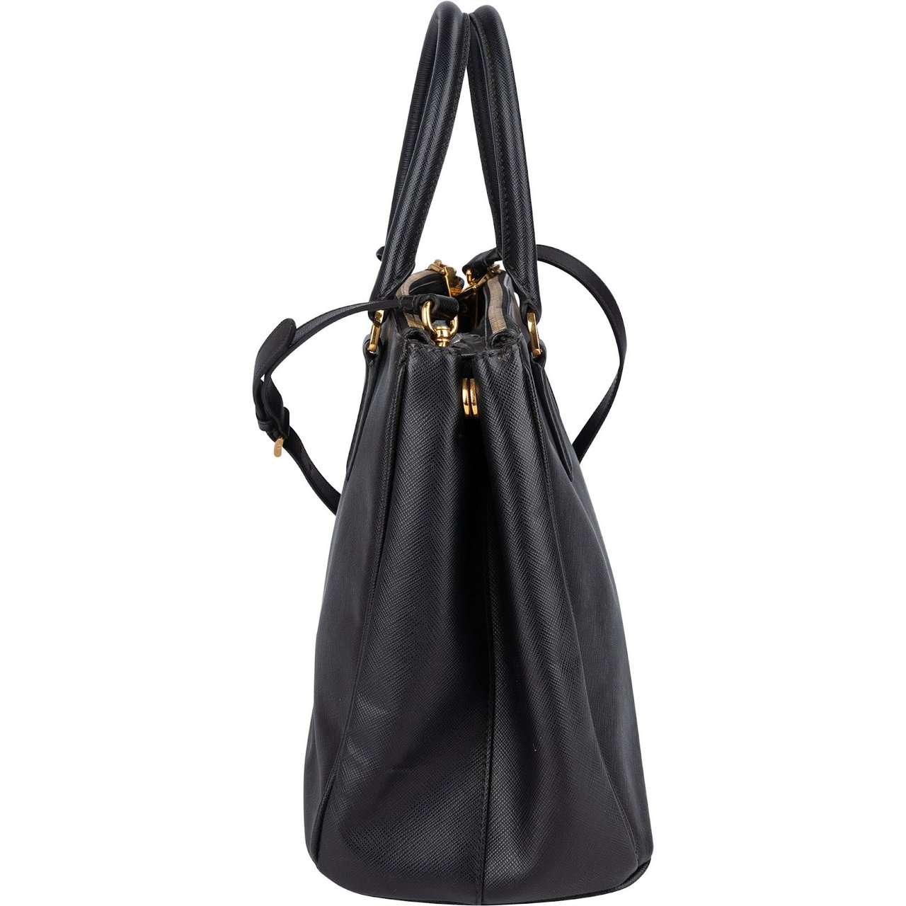 Prada Prada Saffiano Leather Galleria Handbag Zwart
