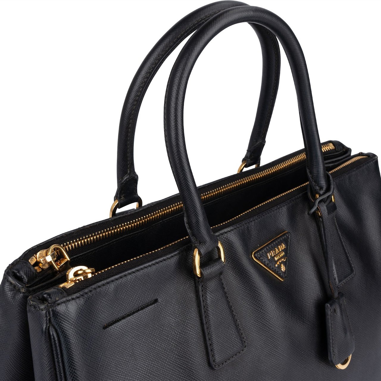 Prada Prada Saffiano Leather Galleria Handbag Zwart
