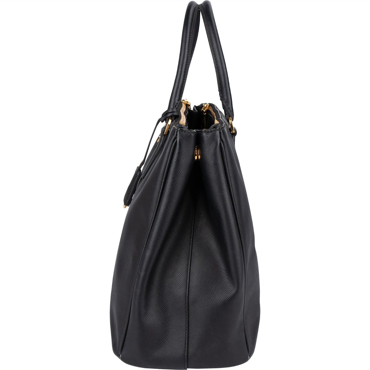 Prada Prada Saffiano Leather Galleria Handbag Zwart