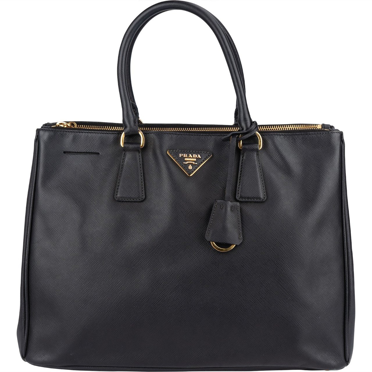 Prada Prada Saffiano Leather Galleria Handbag Zwart