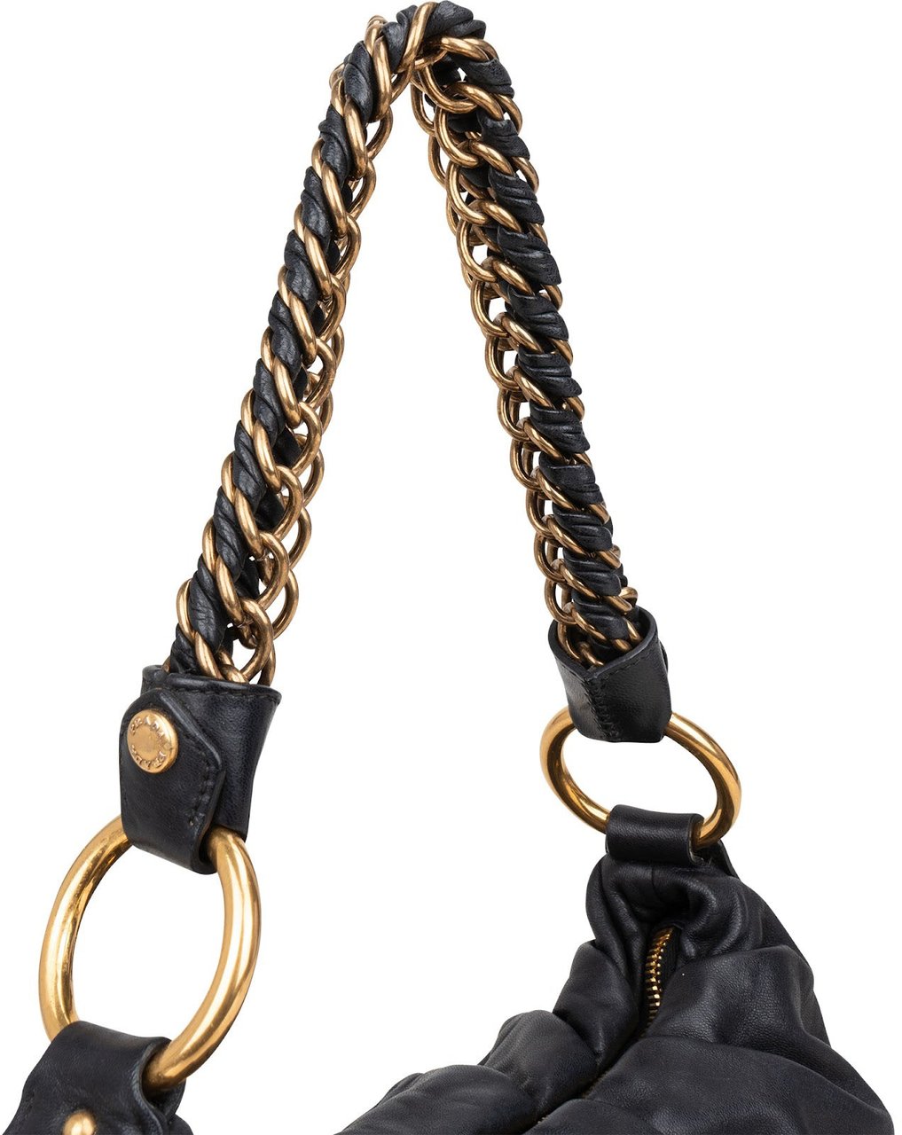 Prada Prada Black Nappa Gauffre Chain Shoulder Bag Zwart