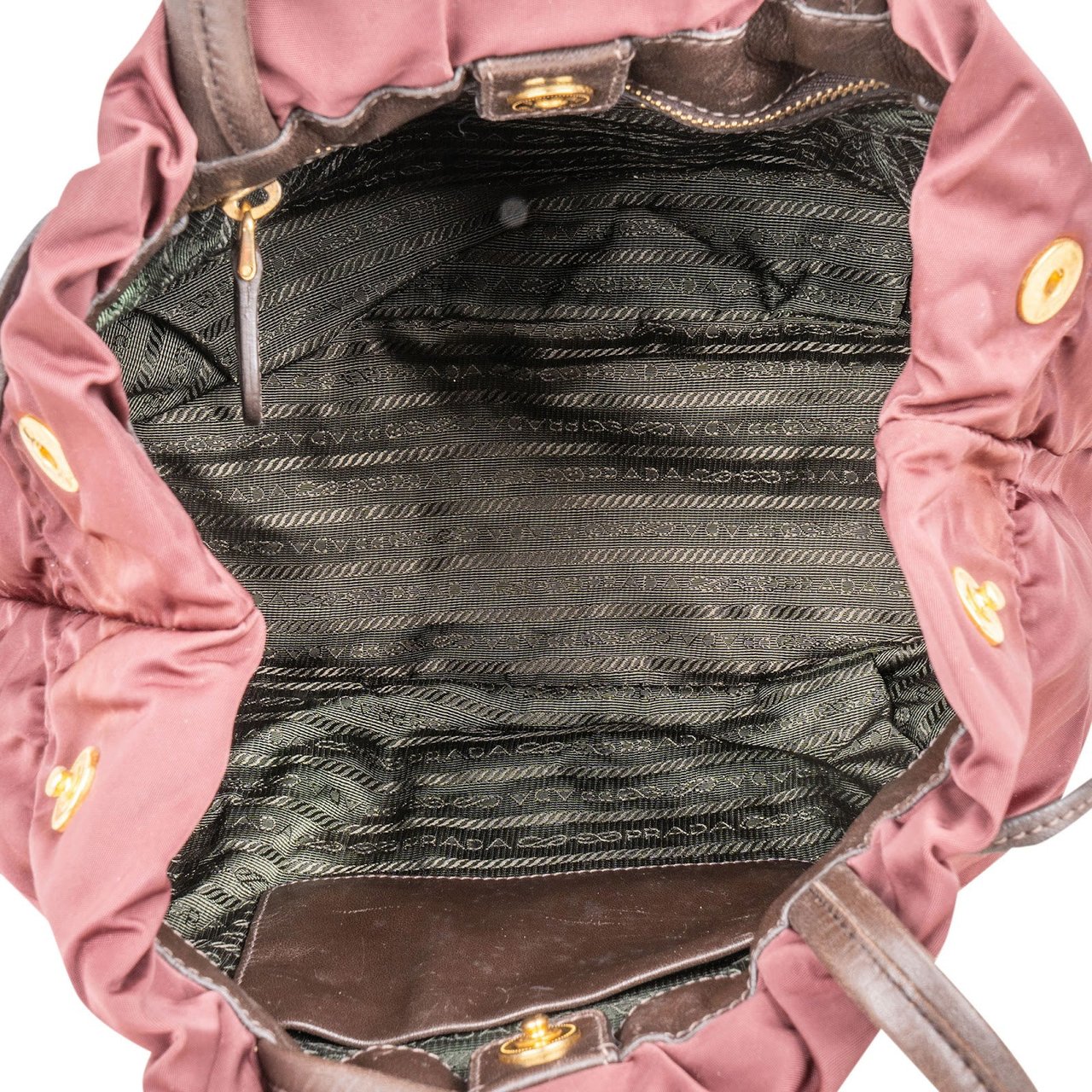 Prada Prada Canapa Tessuto Drawstring Shoulder Bag Maroon