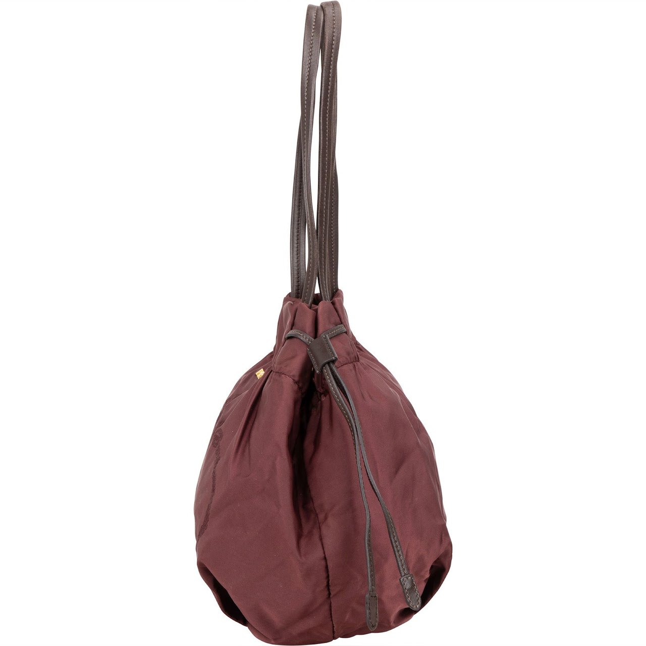 Prada Prada Canapa Tessuto Drawstring Shoulder Bag Maroon