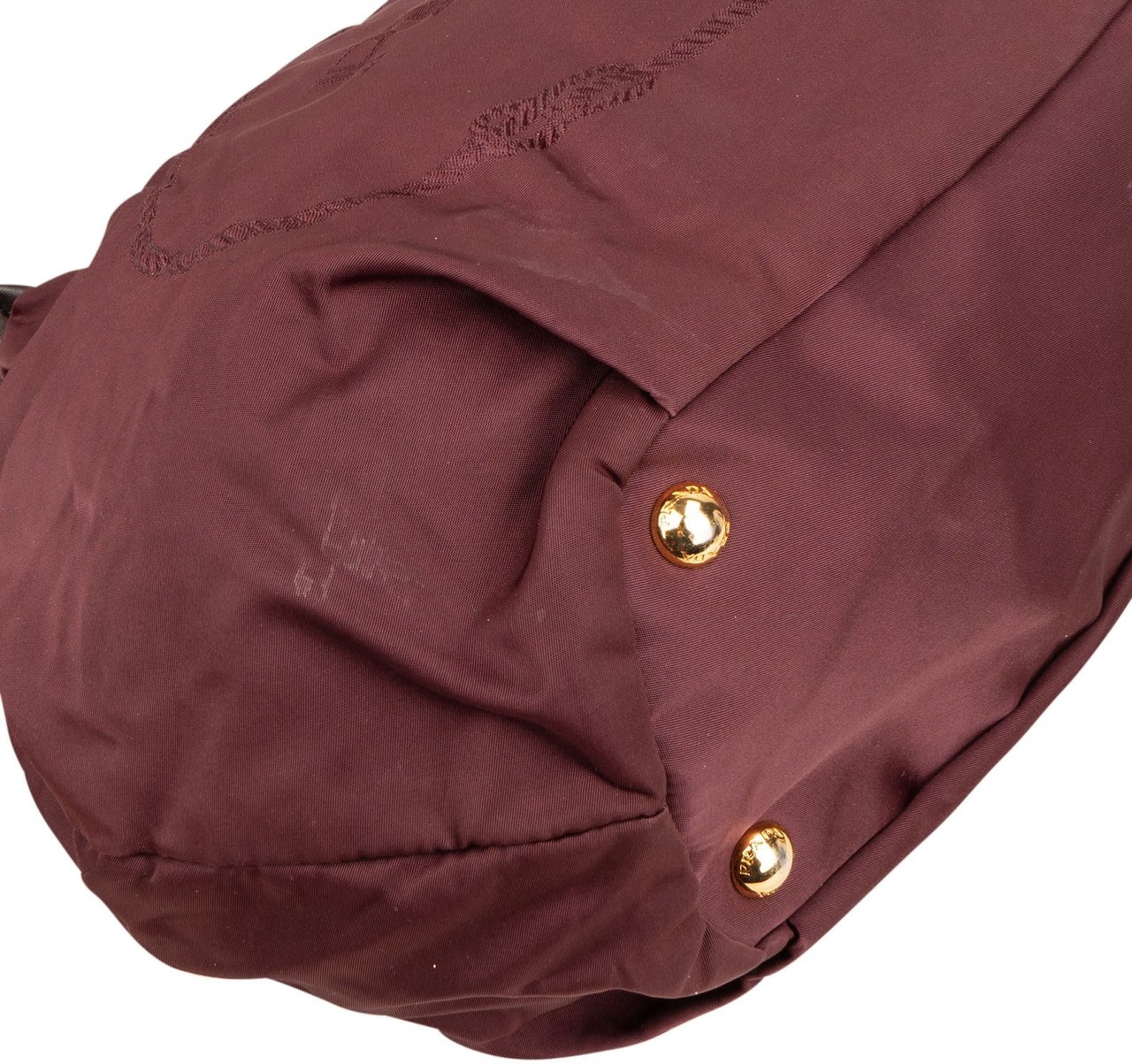 Prada Prada Canapa Tessuto Drawstring Shoulder Bag Maroon