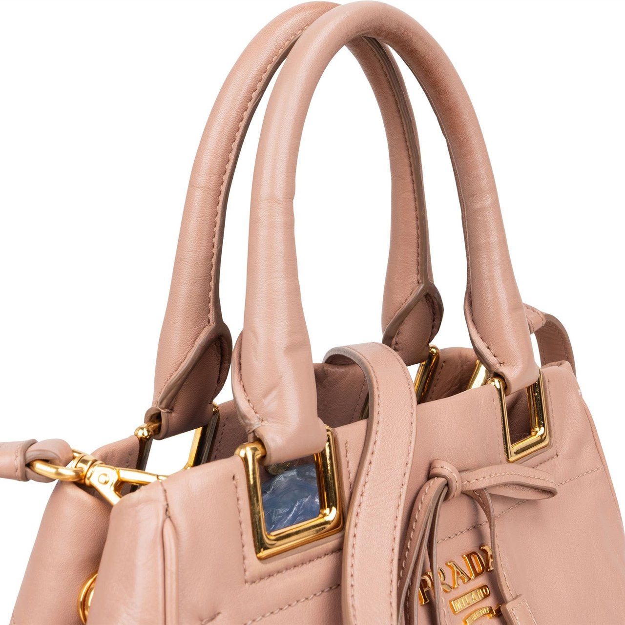 Prada Prada Pink Calf Leather Bonnie Handbag Rood