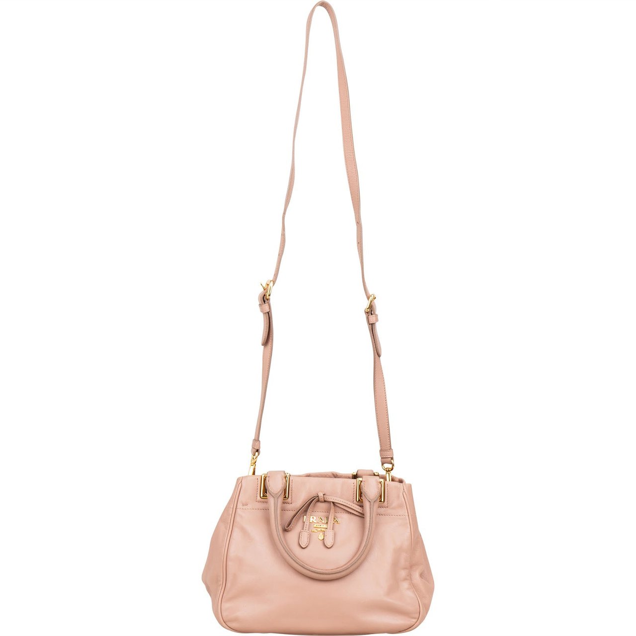 Prada Prada Pink Calf Leather Bonnie Handbag Rood