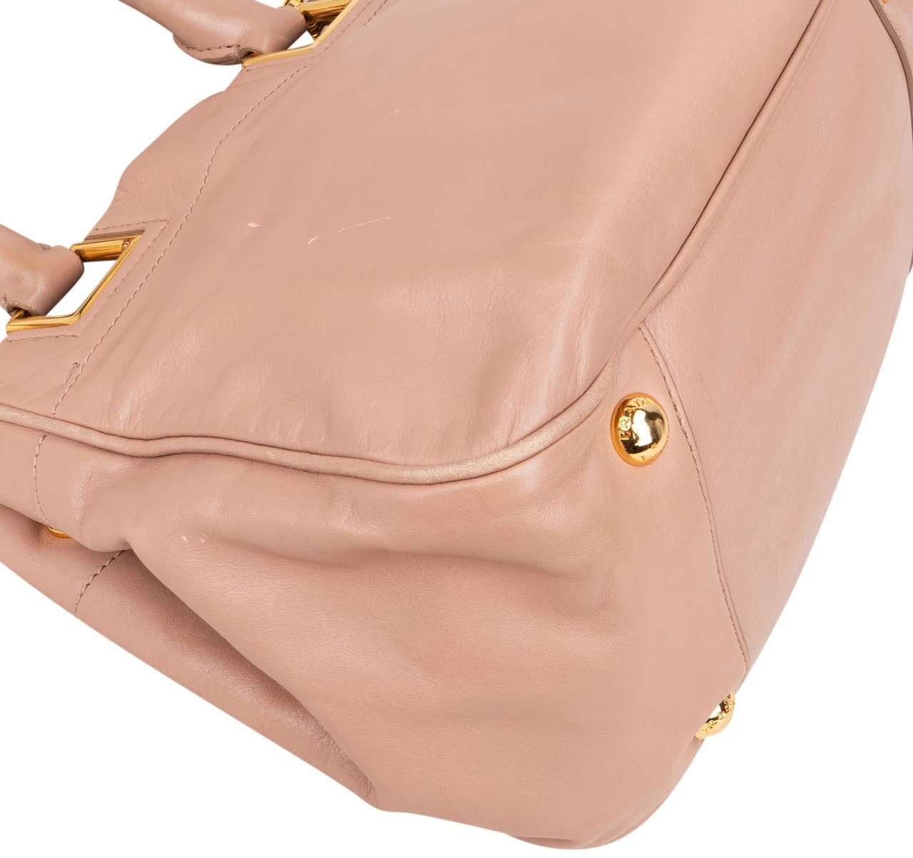 Prada Prada Pink Calf Leather Bonnie Handbag Rood