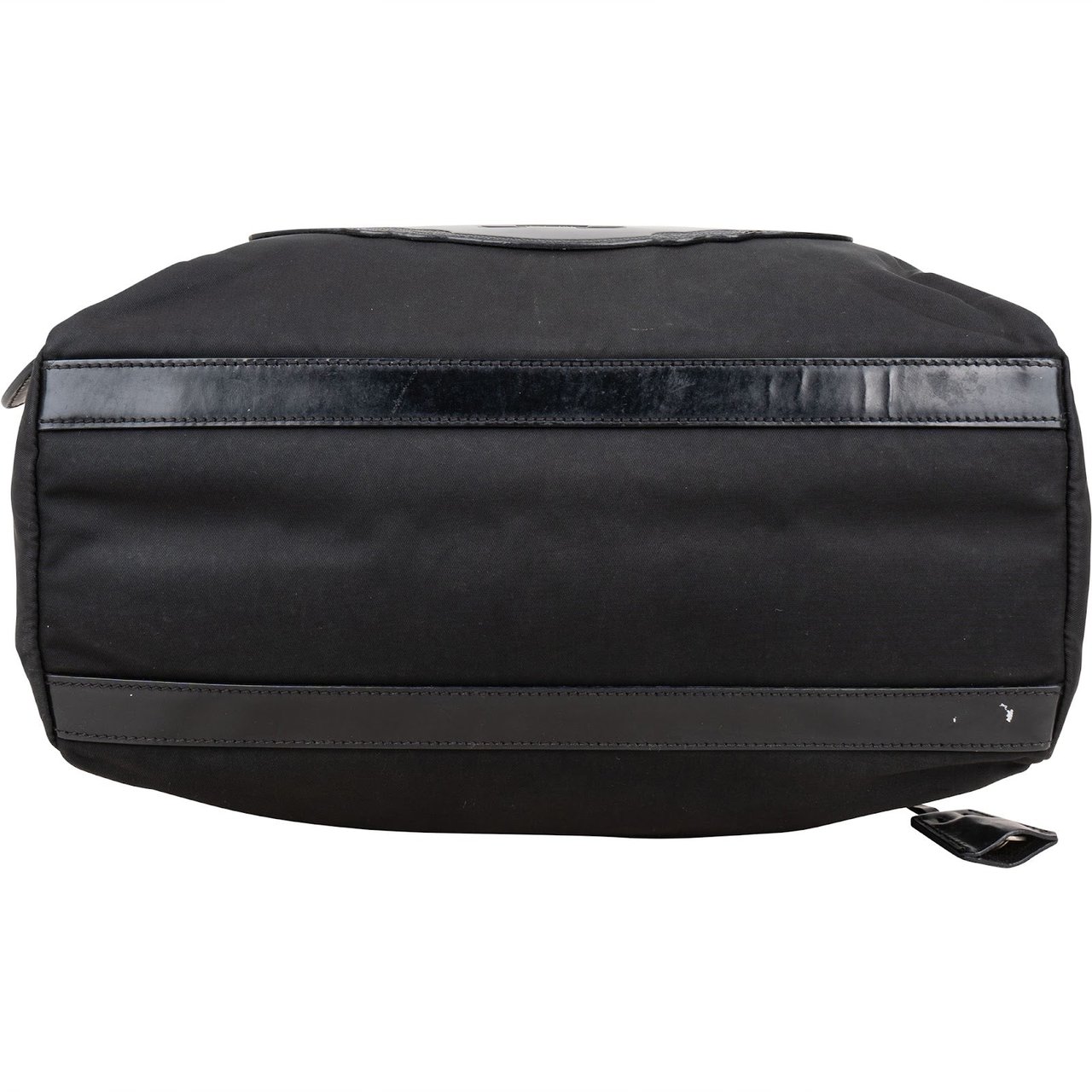 Prada Tessuto Patent Leather Emblem Satchel Handbag Zwart