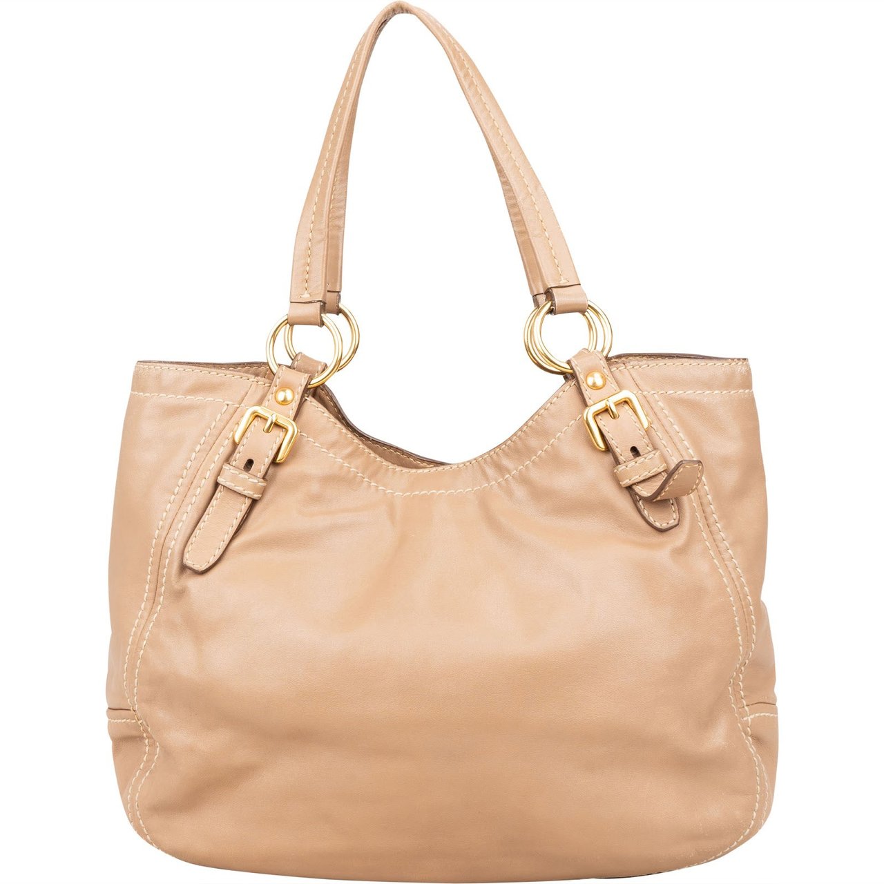 Prada Vitello Daino Leather Shoulder Bag Beige