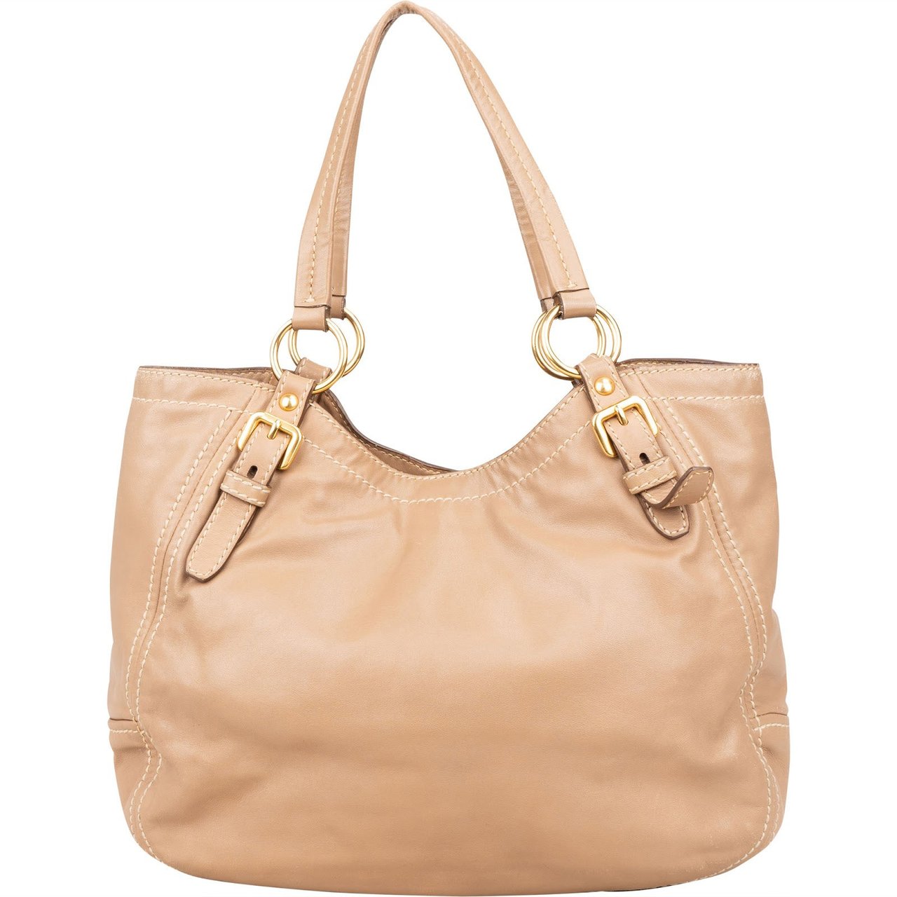 Prada Prada Vitello Daino Leather Shoulder Bag Beige