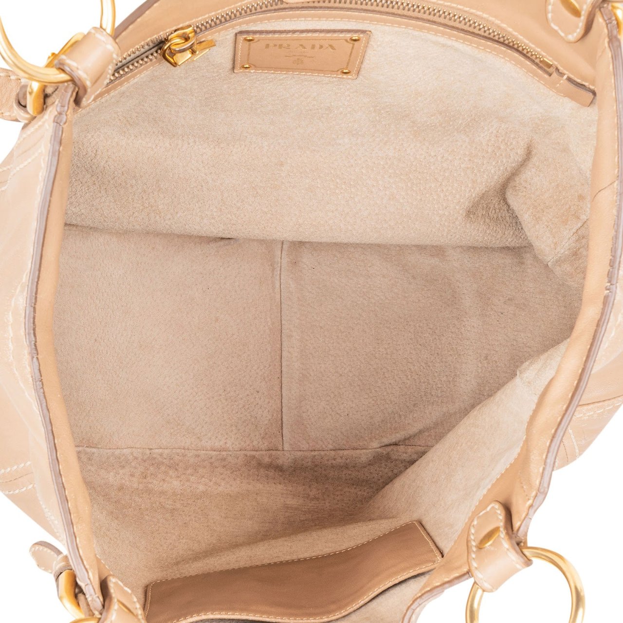 Prada Vitello Daino Leather Shoulder Bag Beige