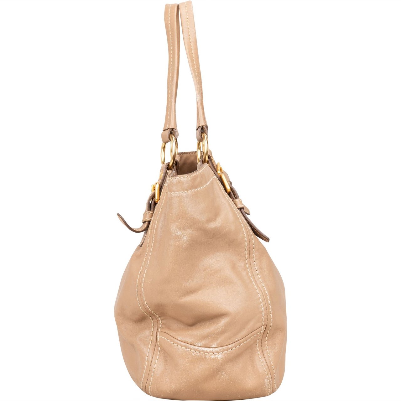 Prada Vitello Daino Leather Shoulder Bag Beige