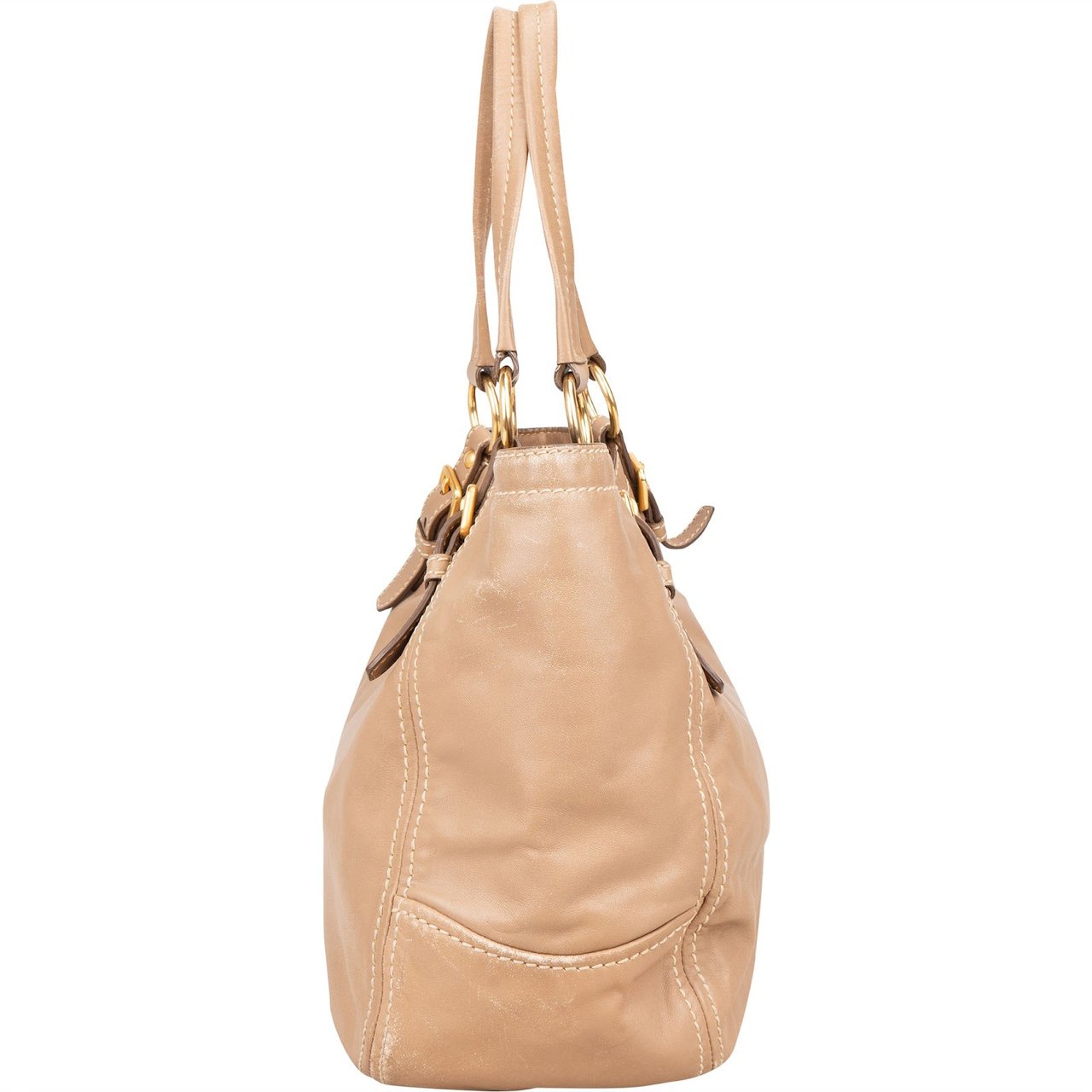 Prada Vitello Daino Leather Shoulder Bag Beige