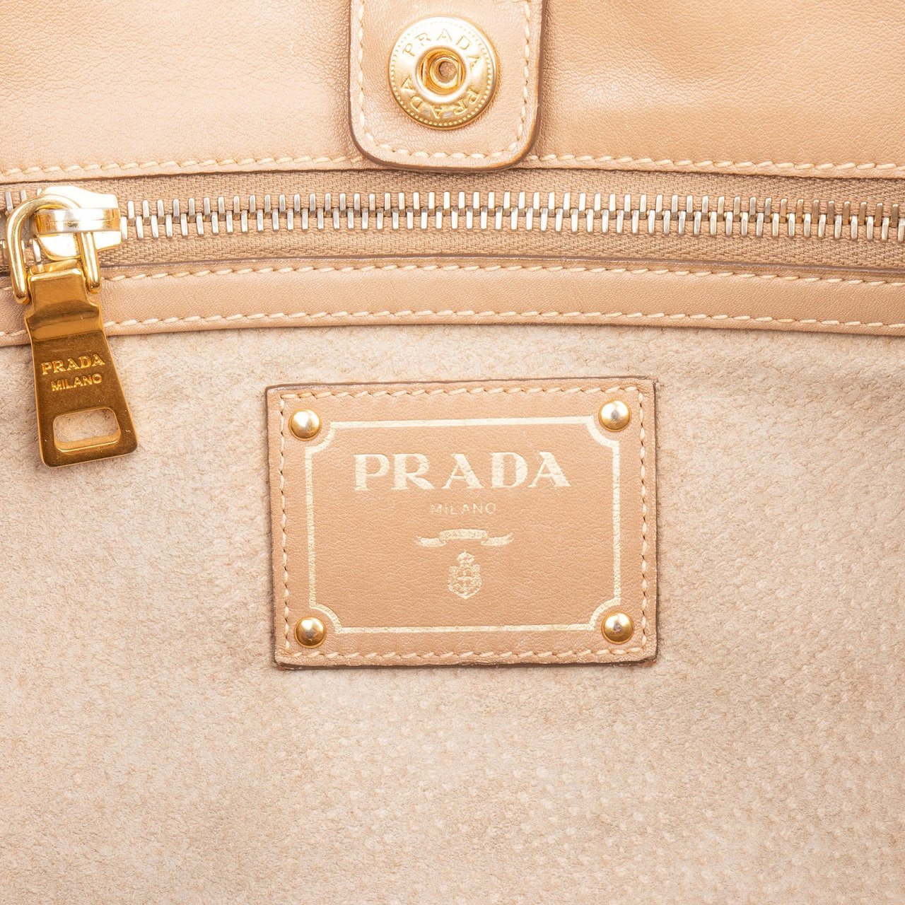Prada Vitello Daino Leather Shoulder Bag Beige