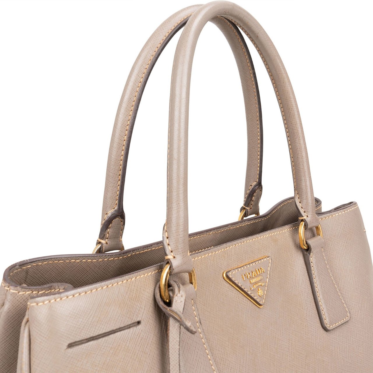 Prada Prada Saffiano Leather Galleria Handbag Beige