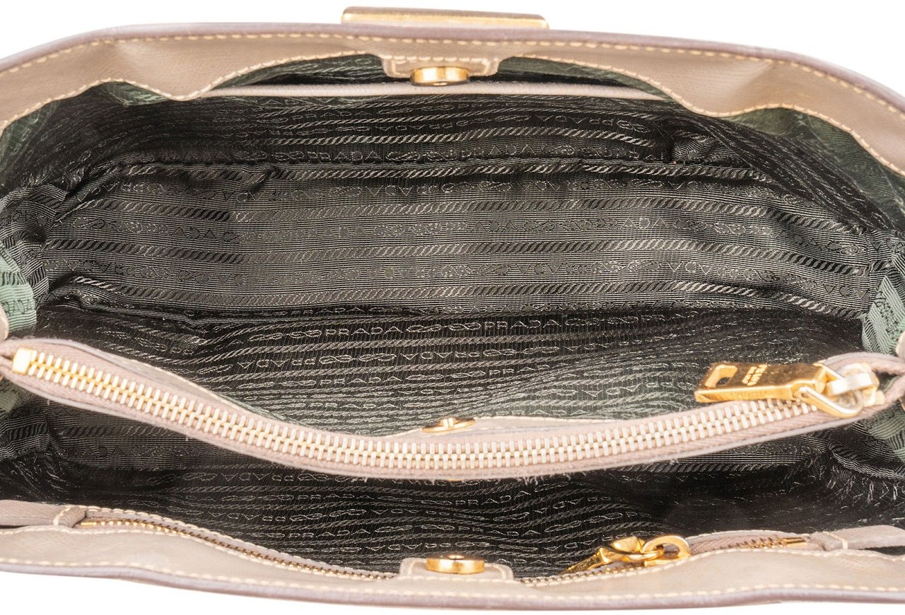 Prada Prada Saffiano Leather Galleria Handbag Beige