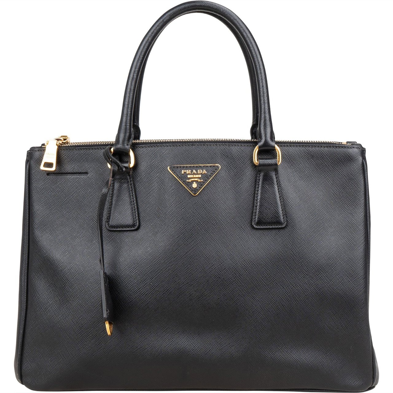 Prada Prada Saffiano Leather Galleria Handbag Zwart
