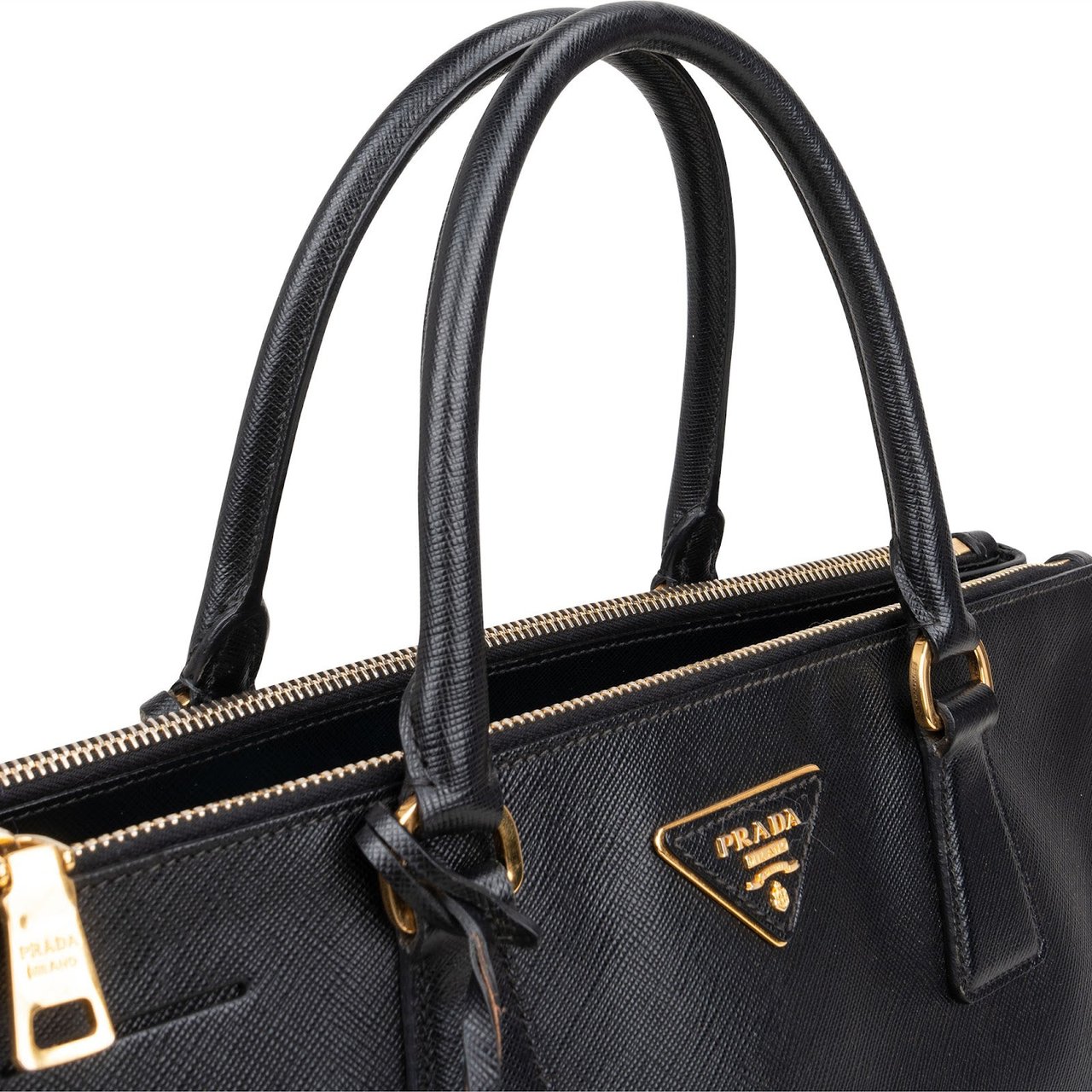 Prada Prada Saffiano Leather Galleria Handbag Zwart