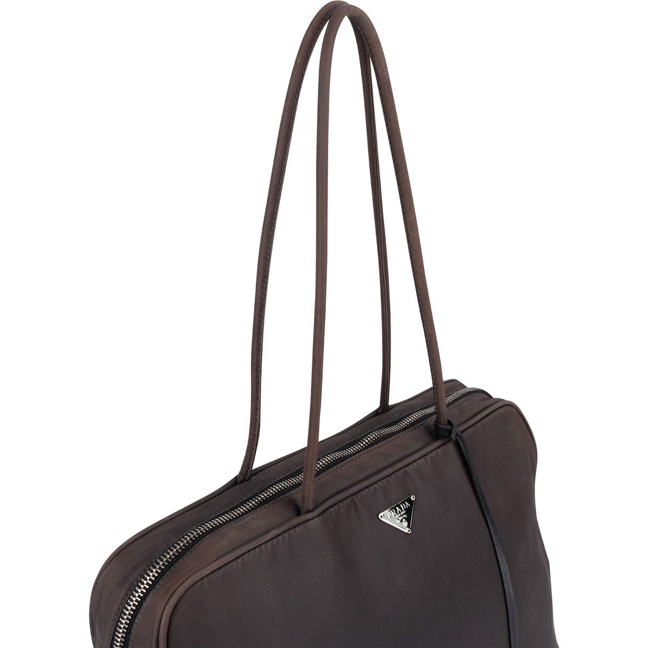 Prada Prada Nylon Triangle Shoulder Bag Bruin