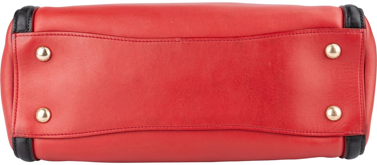 Prada Prada Saffiano and Calf Leather Twin Pocket Handbag Rood