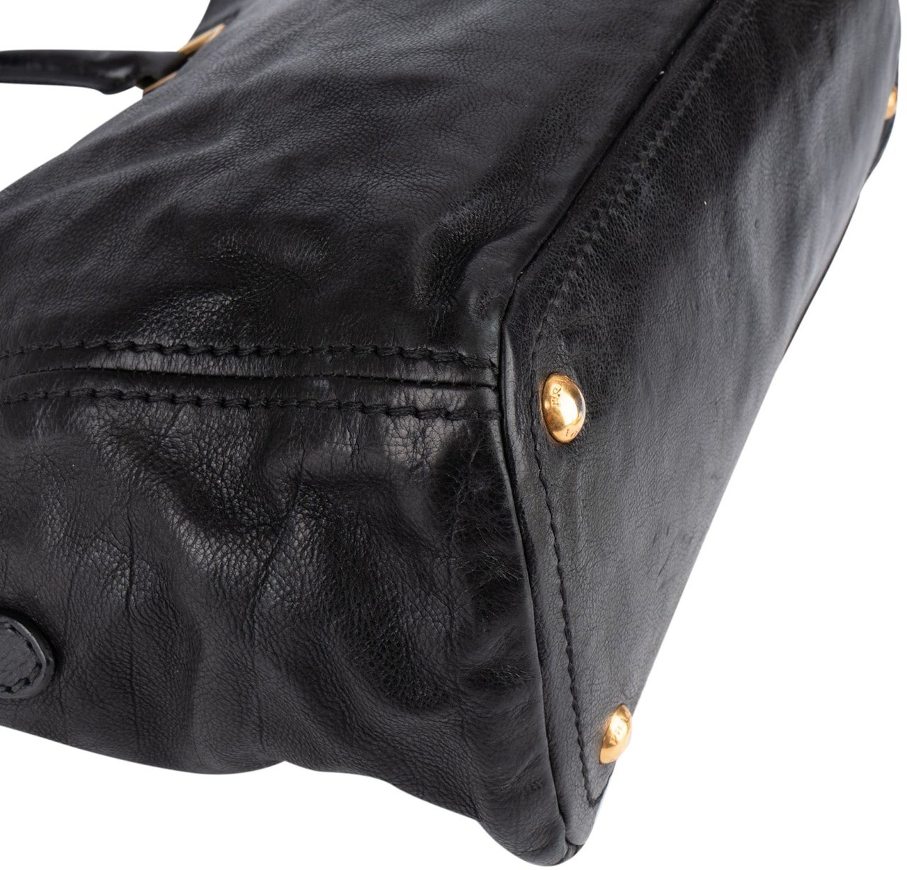 Prada Prada Soft Calf Leather Tote Handbag Zwart