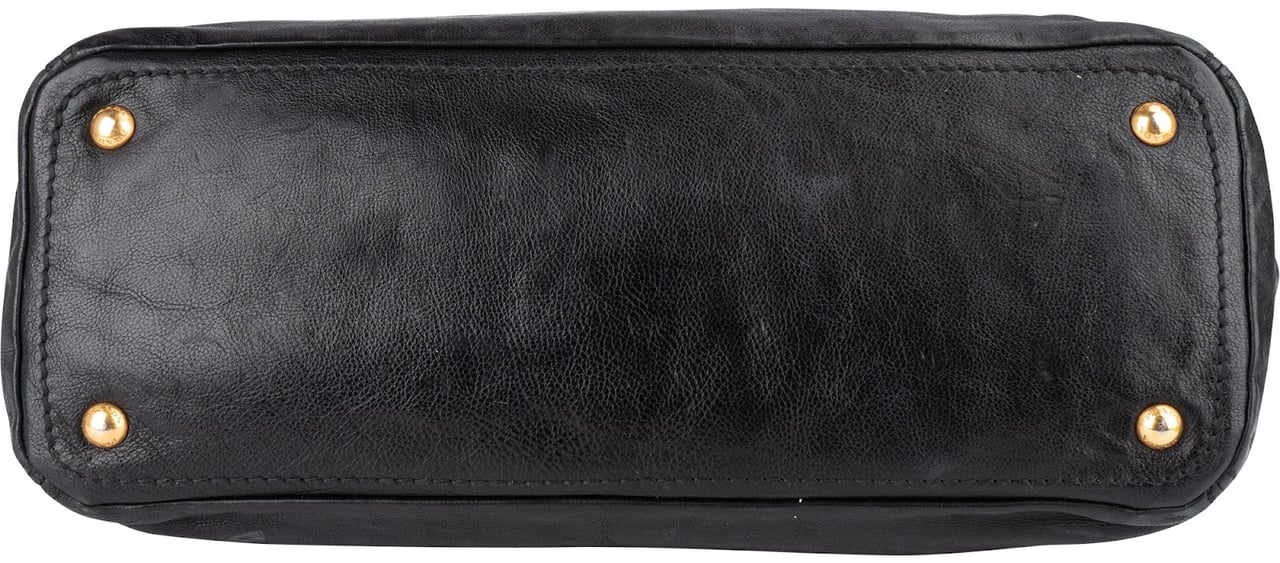 Prada Prada Soft Calf Leather Tote Handbag Zwart