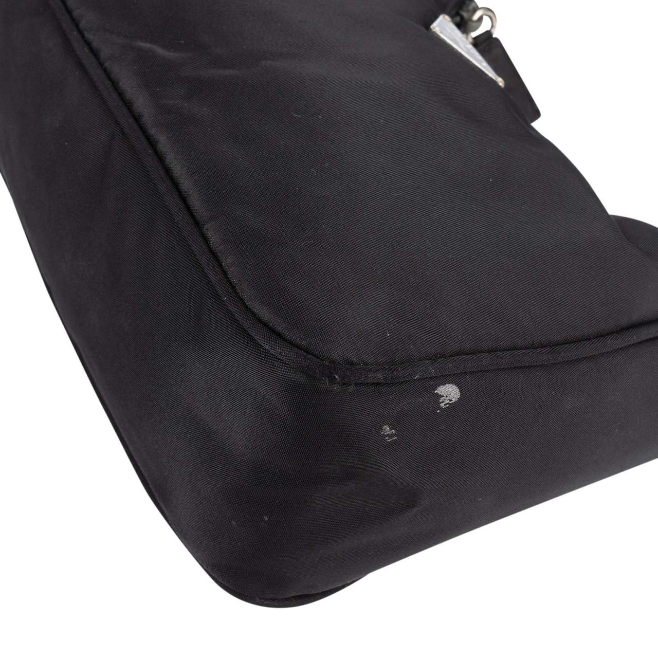 Prada Prada Black Nylon Triangle Vintage Re-Edition Handbag Zwart