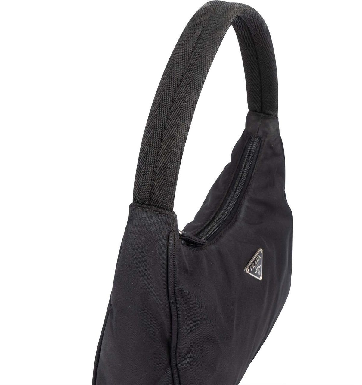 Prada Prada Black Nylon Triangle Vintage Re-Edition Handbag Zwart