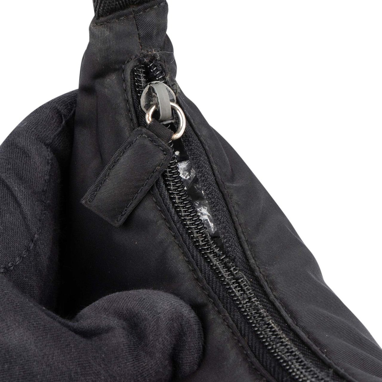 Prada Prada Black Nylon Triangle Vintage Re-Edition Handbag Zwart