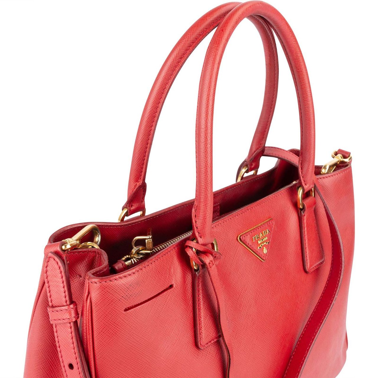 Prada Prada Saffiano Leather Lux Galleria Handbag Rood