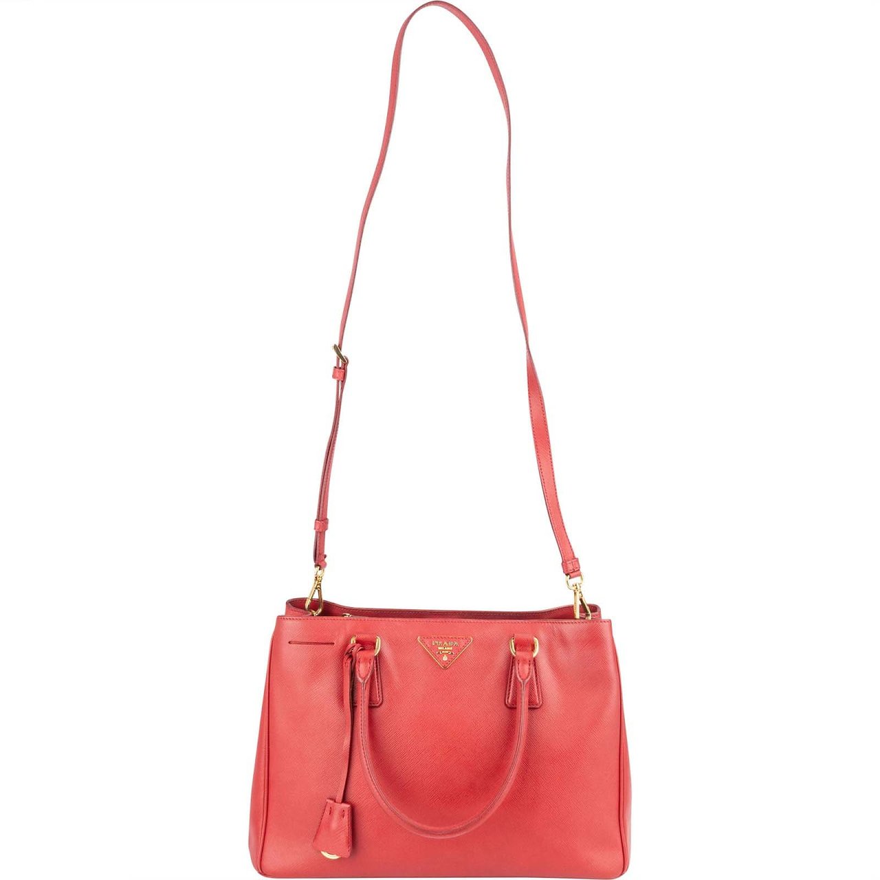 Prada Prada Saffiano Leather Lux Galleria Handbag Rood