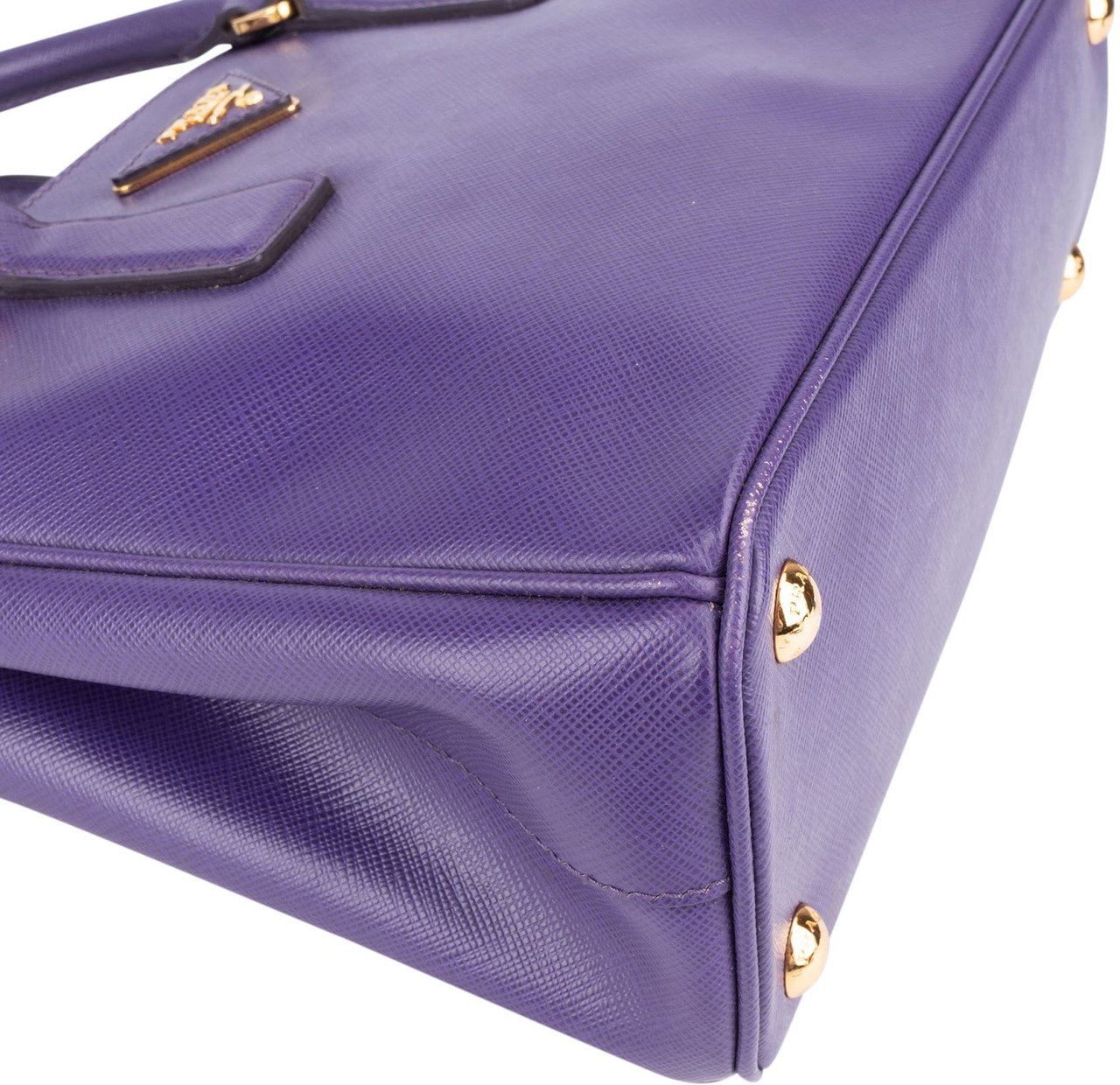 Prada Purple Saffiano Leather Galleria Handbag Paars