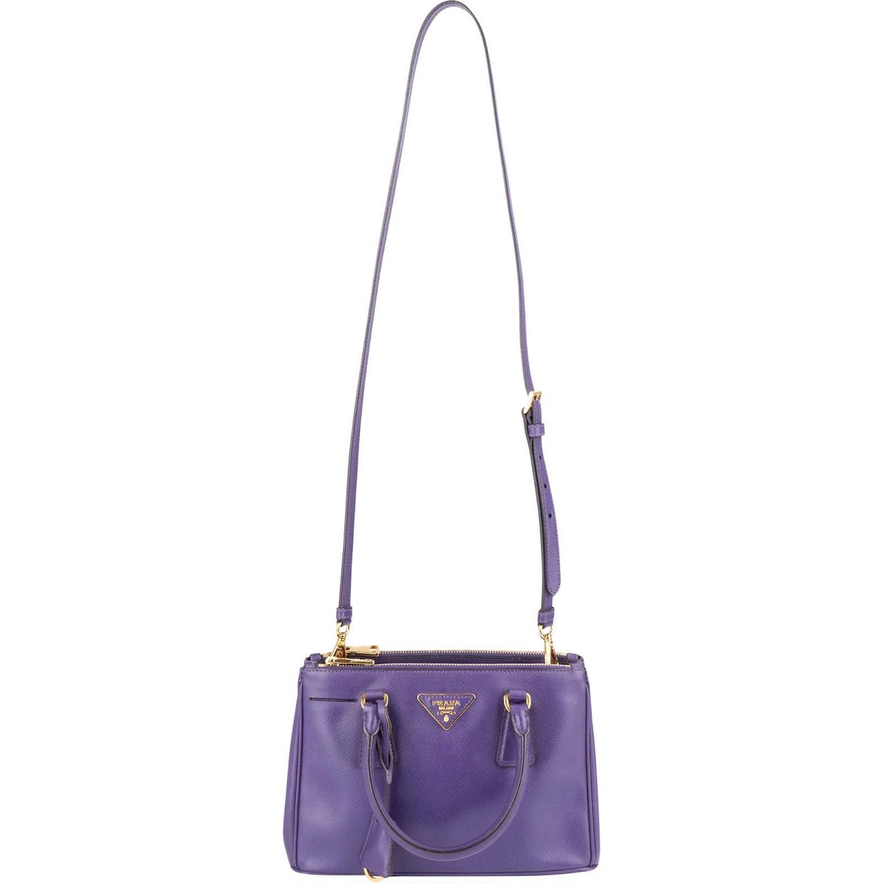 Prada Prada Purple Saffiano Leather Galleria Handbag Paars