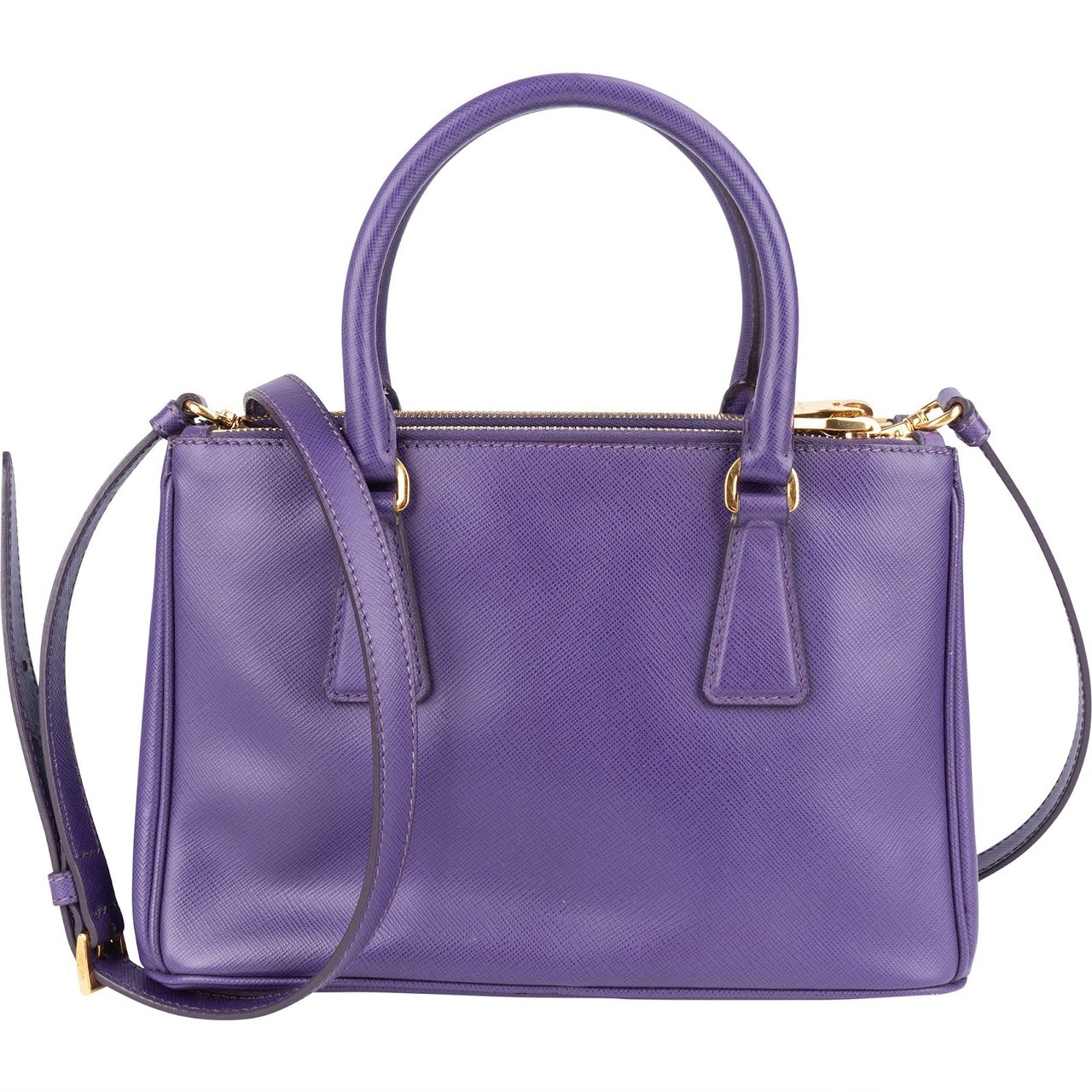 Prada Purple Saffiano Leather Galleria Handbag Paars