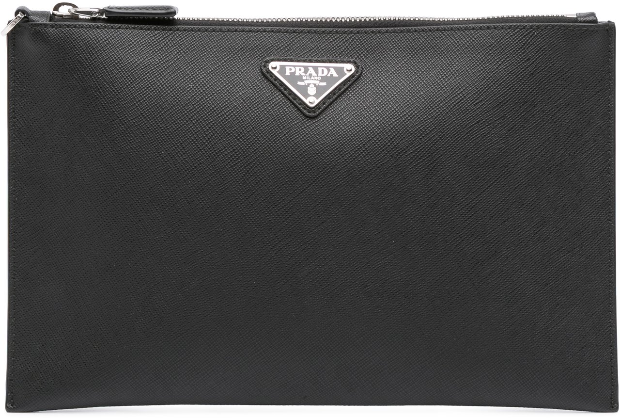 Prada Saffiano Clutch Zwart