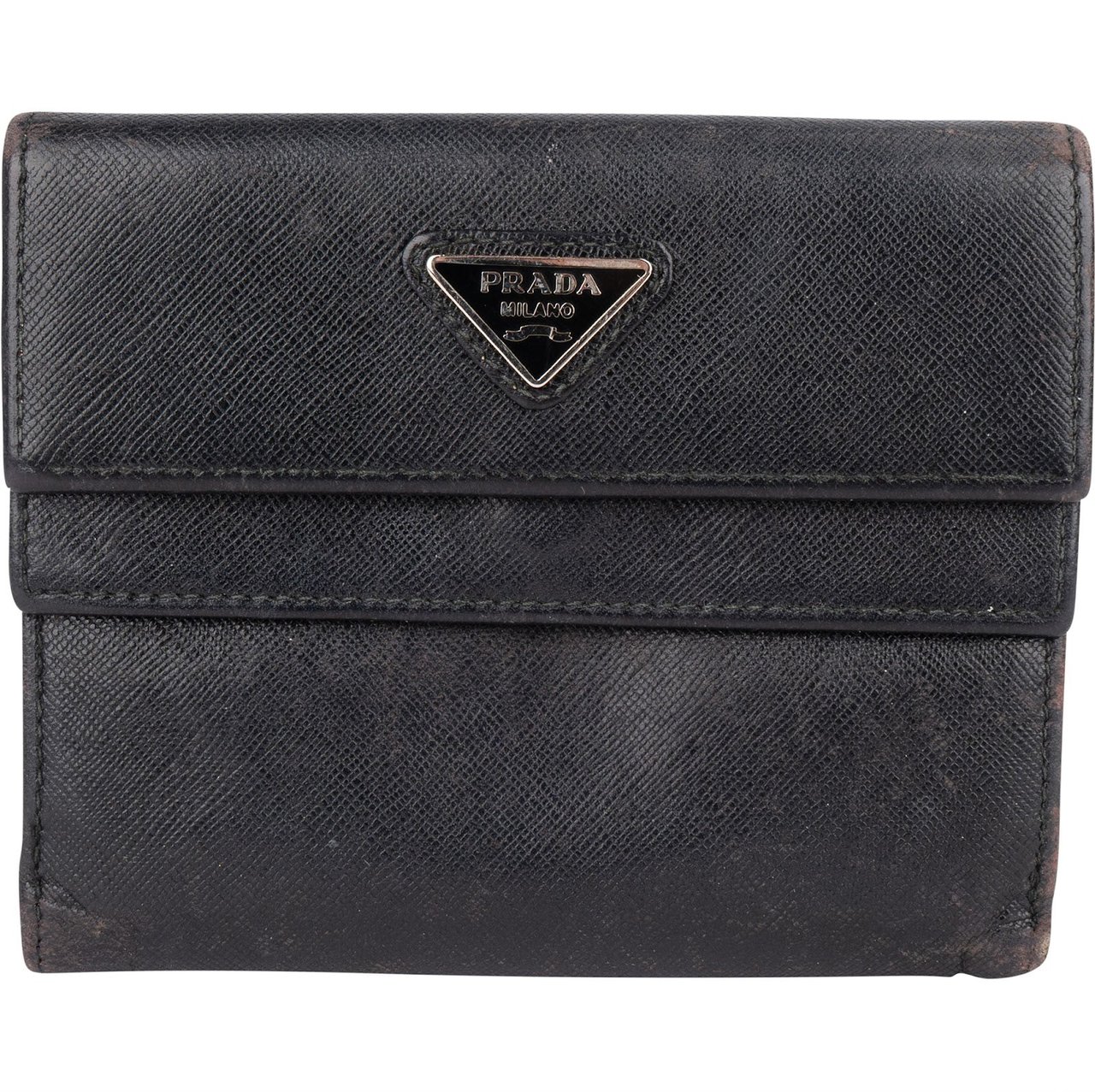 Prada Prada Black Saffiano Leather Wallet Zwart