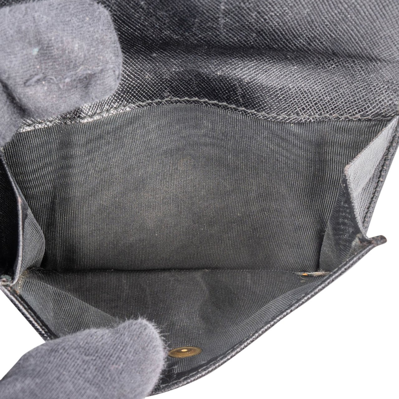 Prada Prada Black Saffiano Leather Wallet Zwart