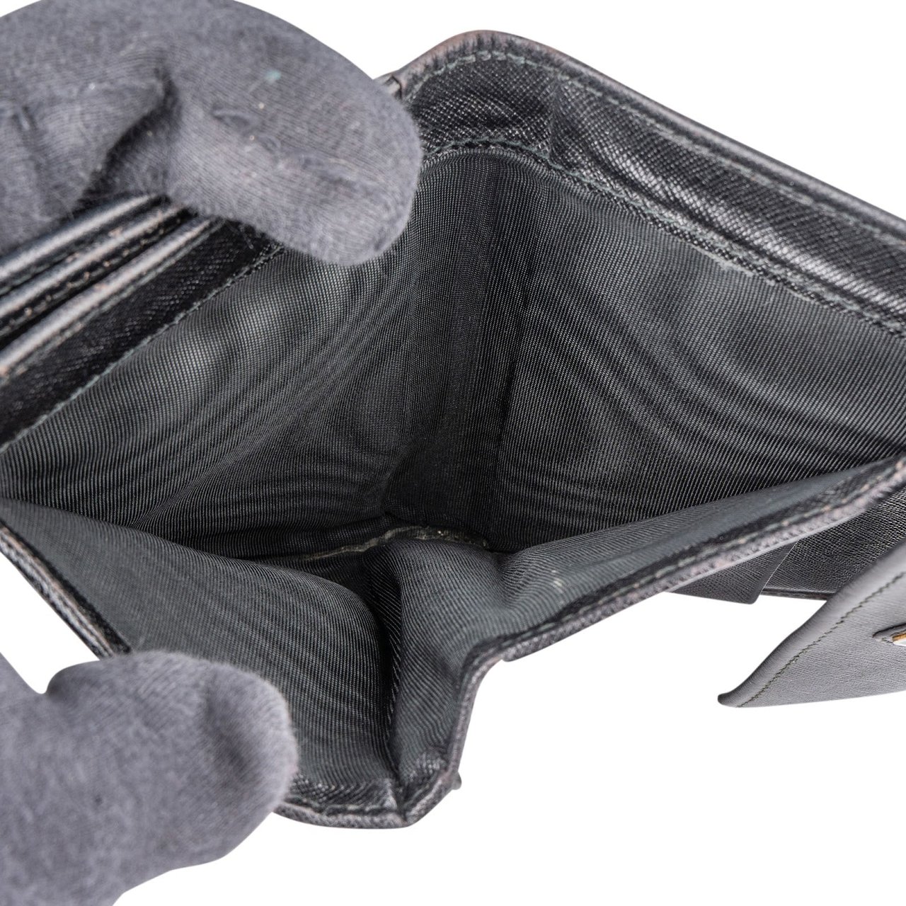 Prada Prada Black Saffiano Leather Wallet Zwart