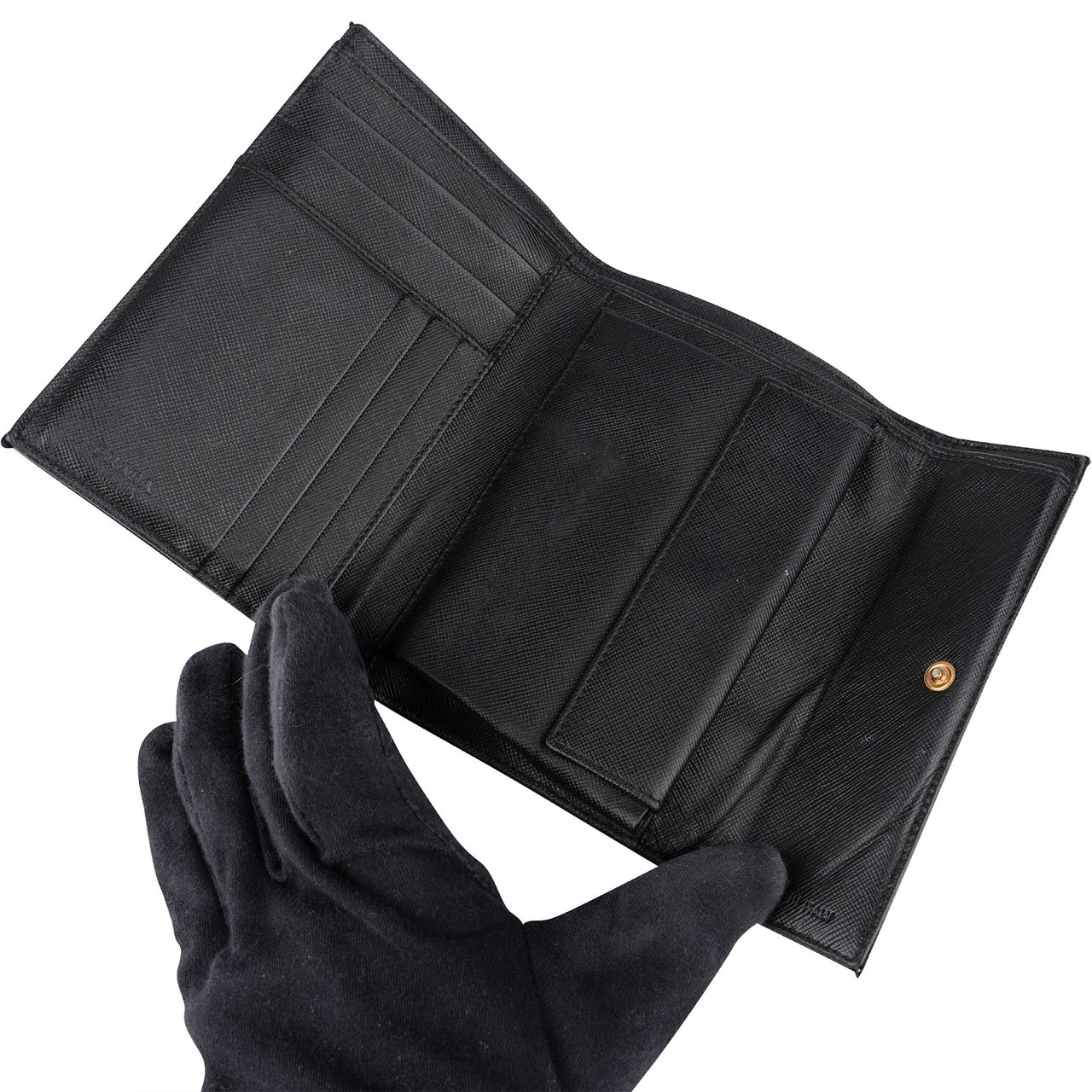 Prada Prada Black Nylon Triangle Wallet Zwart