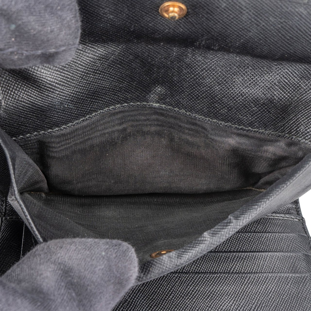 Prada Prada Black Nylon Triangle Wallet Zwart