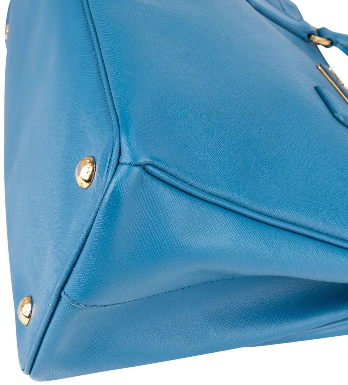 Prada Blue Saffiano Leather Galleria Handbag Blauw