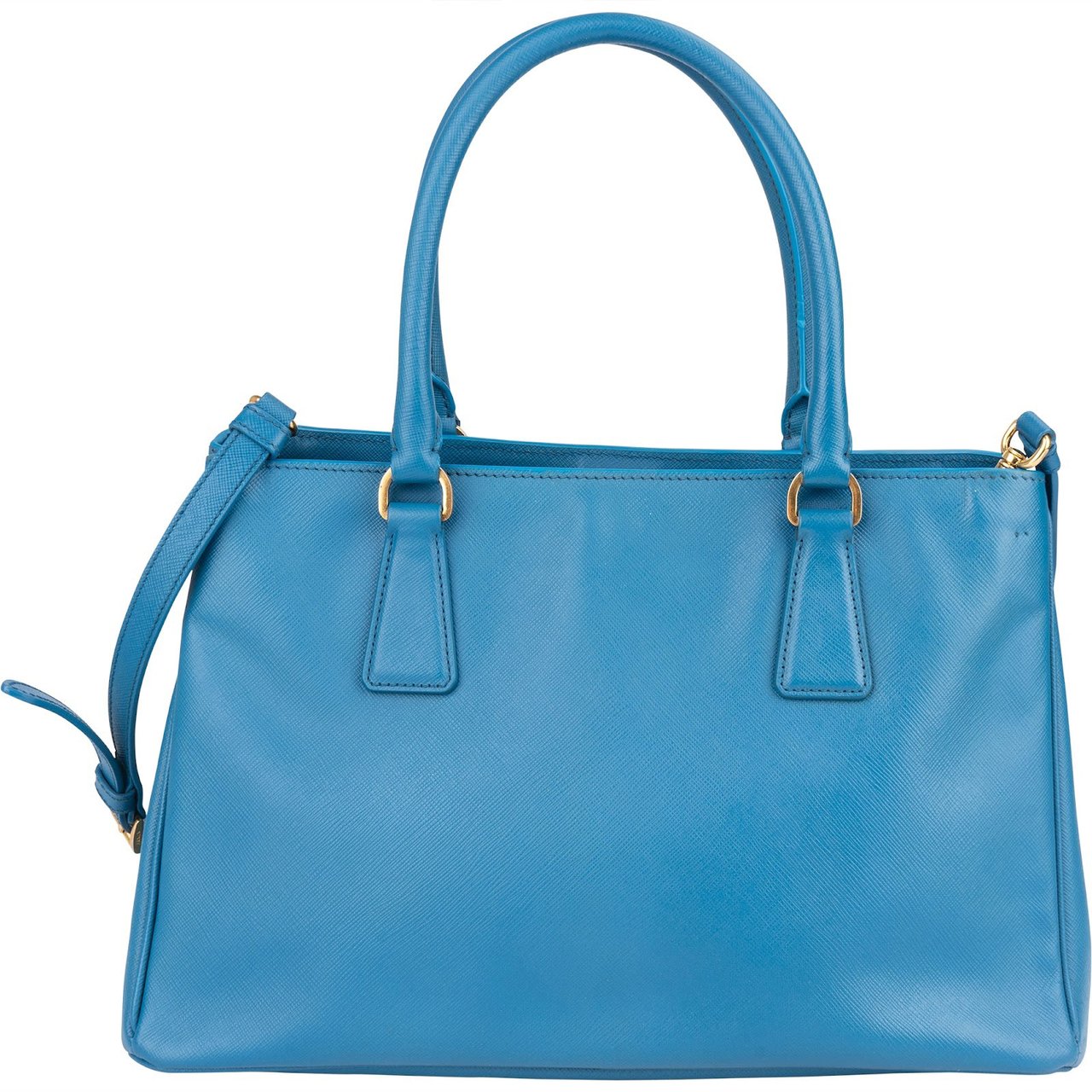 Prada Blue Saffiano Leather Galleria Handbag Blauw