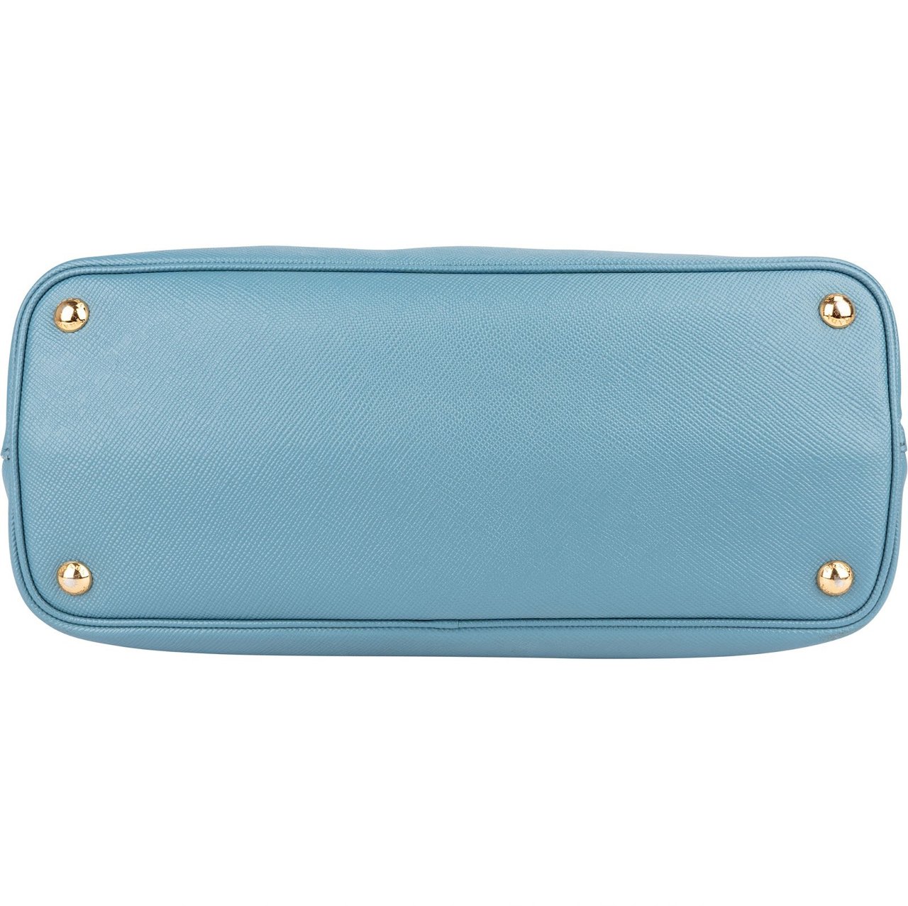 Prada Prada Blue Saffiano Leather Double Handbag Blauw