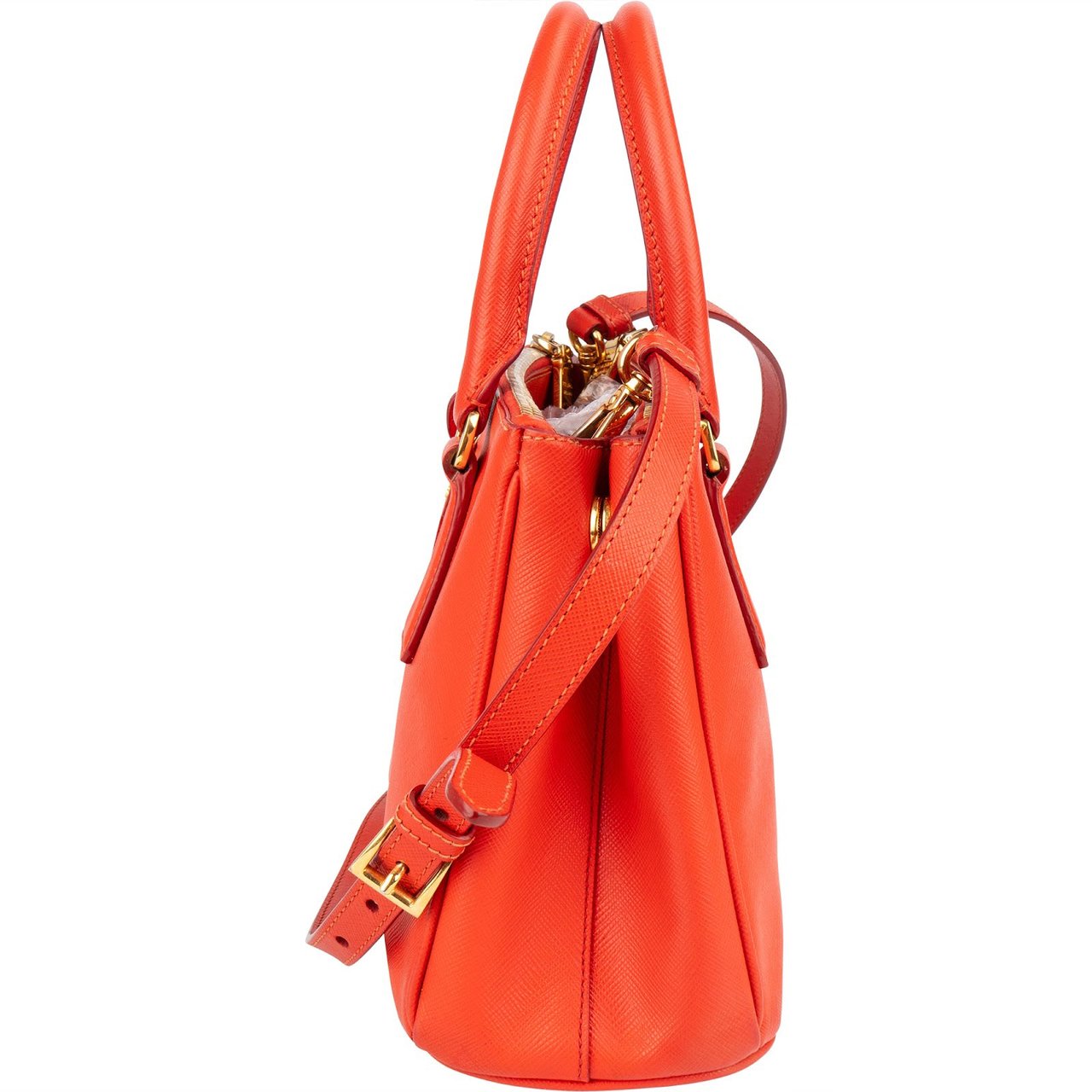 Prada Prada Saffiano Leather Small Galleria Handbag Rood