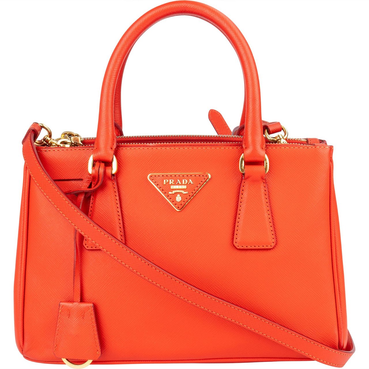 Prada Prada Saffiano Leather Small Galleria Handbag Rood