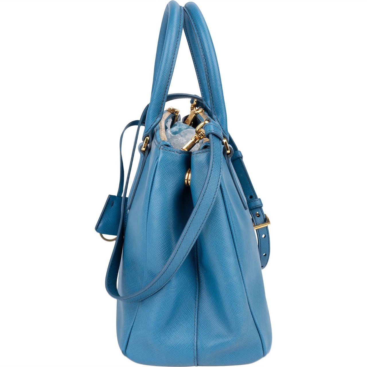 Prada Prada Saffiano Leather Galleria Handbag Blauw